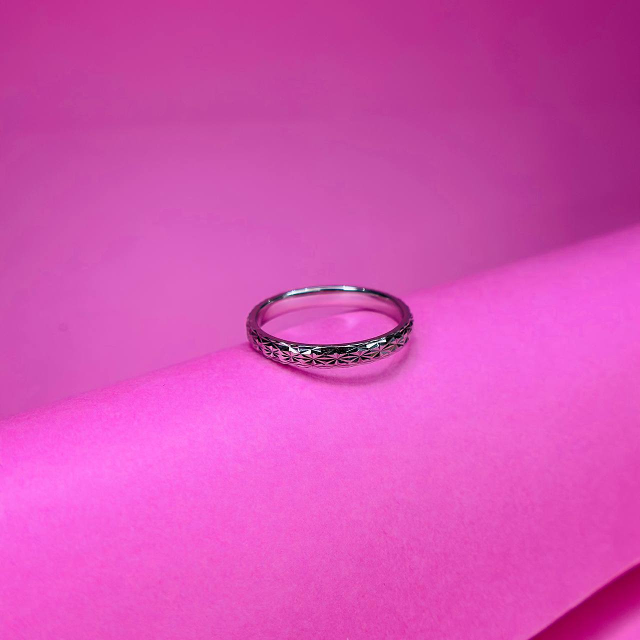 925 Sterling Silver Textured Pattern Band Ring