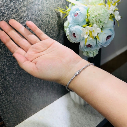 925 Silver CZ Tennis Bracelet