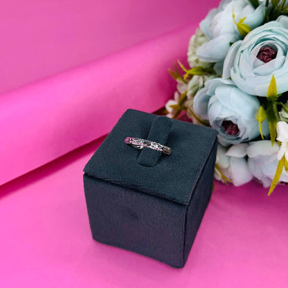 925 Sterling Silver Textured Pattern Band Ring